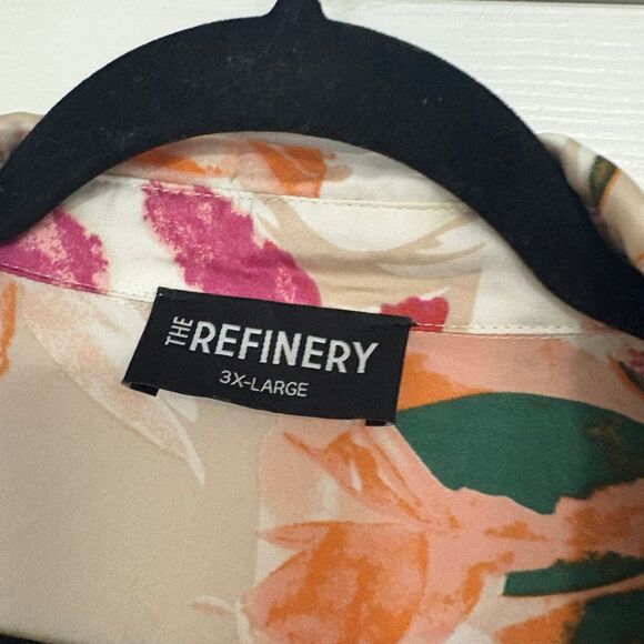 The Refinery Tan Floral Button Up Tunic Top Size 3X - Picture 6 of 8